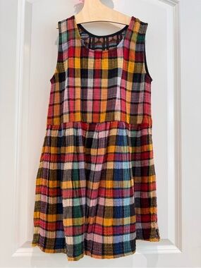 Plaid Sleeveless Daisy Dress in Multicolor “Dream” textile size 10 girls